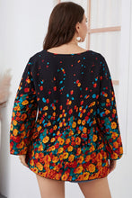 Load image into Gallery viewer, Plus Size Floral Round Neck Long Sleeve Blouse