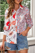 Load image into Gallery viewer, Printed Button Up Dropped Shoulder Shirt