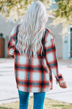 Load image into Gallery viewer, Plaid Button Up Shirt Jacket with Pockets