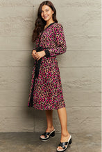 Load image into Gallery viewer, V-Neck Tie Waist Printed Midi Dress