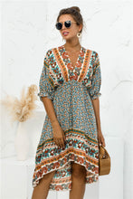 Load image into Gallery viewer, Printed Bohemian V Neck Dress