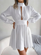 Load image into Gallery viewer, Cutout Turtleneck A-Line Mini Dress