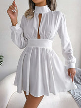 Load image into Gallery viewer, Cutout Turtleneck A-Line Mini Dress