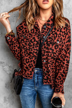 Load image into Gallery viewer, Leopard Print Raw Hem Jacket