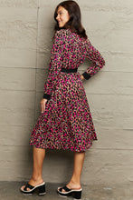 Load image into Gallery viewer, V-Neck Tie Waist Printed Midi Dress