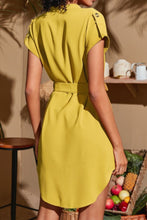 Load image into Gallery viewer, Tied Notched Short Sleeve Dress