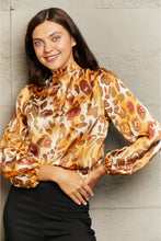 Load image into Gallery viewer, Printed Mock Neck Long Sleeve Blouse