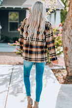 Load image into Gallery viewer, Plaid Button Front Shirt Jacket with Breast Pockets