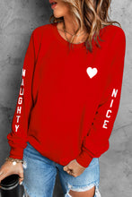 Load image into Gallery viewer, NAUGHTY NICE Heart Graphic Sweatshirt