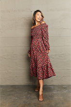 Load image into Gallery viewer, Off-Shoulder Long Sleeve Midi Dress