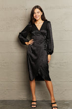 Load image into Gallery viewer, Leopard Surplice Neck Long Sleeve Dress