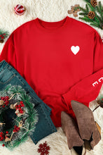 Load image into Gallery viewer, NAUGHTY NICE Heart Graphic Sweatshirt