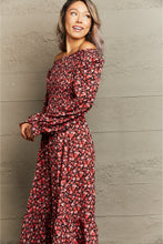 Load image into Gallery viewer, Off-Shoulder Long Sleeve Midi Dress
