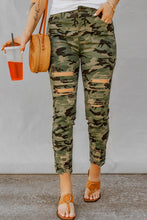Load image into Gallery viewer, Distressed Camouflage Jeans