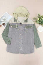 Load image into Gallery viewer, Snap Front Hooded Corduroy Shacket