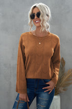 Load image into Gallery viewer, Openwork Flare Sleeve Pullover Sweater
