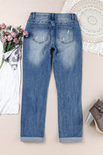 Load image into Gallery viewer, Floral Graphic Patchwork Distressed Jeans