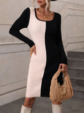 Load image into Gallery viewer, Contrast Slit Sweater Dress