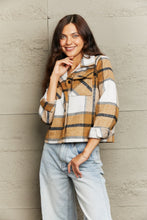 Load image into Gallery viewer, Double Take Plaid Collared Neck Jacket with Breast Pockets