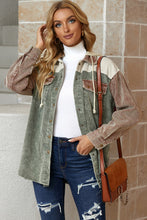 Load image into Gallery viewer, Snap Front Hooded Corduroy Shacket