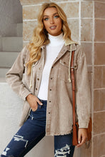 Load image into Gallery viewer, Snap Front Hooded Corduroy Shacket