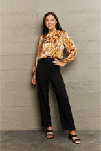 Load image into Gallery viewer, Printed Mock Neck Long Sleeve Blouse