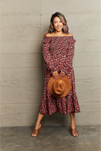 Load image into Gallery viewer, Off-Shoulder Long Sleeve Midi Dress
