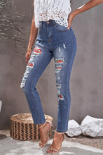 Load image into Gallery viewer, Leopard Patch Ankle-Length Jeans
