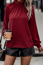 Load image into Gallery viewer, Cutout Gathered Detail Mock Neck Top