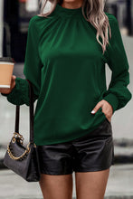 Load image into Gallery viewer, Cutout Gathered Detail Mock Neck Top