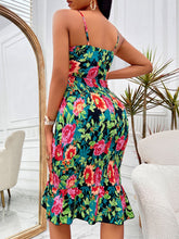 Load image into Gallery viewer, Floral Sweetheart Neck Cutout Dress