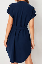 Load image into Gallery viewer, Tied Notched Short Sleeve Dress