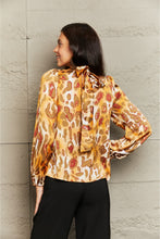 Load image into Gallery viewer, Printed Mock Neck Long Sleeve Blouse