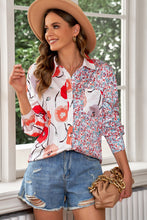 Load image into Gallery viewer, Printed Button Up Dropped Shoulder Shirt