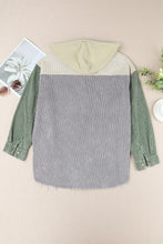 Load image into Gallery viewer, Snap Front Hooded Corduroy Shacket