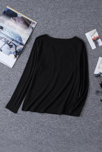 Load image into Gallery viewer, Letter Graphic Notched Long Sleeve T-Shirt