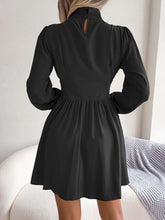Load image into Gallery viewer, Cutout Turtleneck A-Line Mini Dress