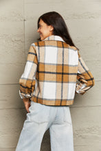 Load image into Gallery viewer, Double Take Plaid Collared Neck Jacket with Breast Pockets