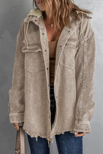 Load image into Gallery viewer, Snap Front Hooded Corduroy Shacket