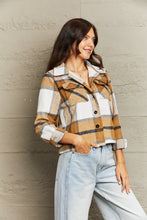 Load image into Gallery viewer, Double Take Plaid Collared Neck Jacket with Breast Pockets