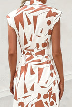 Load image into Gallery viewer, Printed Cap Sleeve Tie Waist Dress