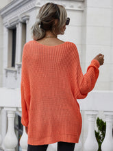 Load image into Gallery viewer, Rib-Knit Drop Shoulder V-Neck Pullover Sweater