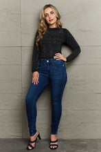 Load image into Gallery viewer, Rhinestone Round Neck Long Sleeve Bodysuit