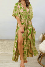 Load image into Gallery viewer, Floral Deep V Dolman Sleeve Split Maxi Dress