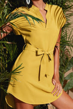 Load image into Gallery viewer, Tied Notched Short Sleeve Dress