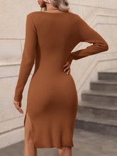 Load image into Gallery viewer, Contrast Slit Sweater Dress