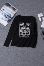 Load image into Gallery viewer, Letter Graphic Notched Long Sleeve T-Shirt