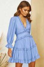 Load image into Gallery viewer, Ruffle Detailing Open Back Dress