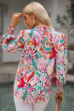 Load image into Gallery viewer, Printed Puff Sleeve Collared Blouse