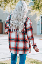 Load image into Gallery viewer, Plaid Button Up Shirt Jacket with Pockets

